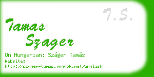 tamas szager business card